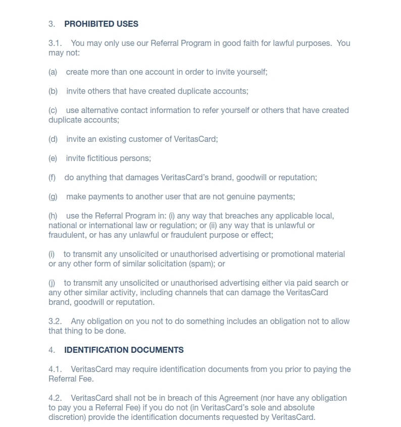 Veritas ieteikšanas programmas lietošanas politika — page 2/5