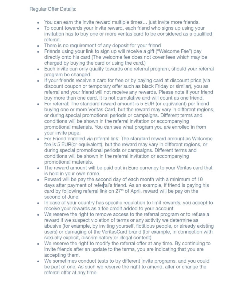 Veritas ieteikšanas programmas lietošanas politika — page 5/5