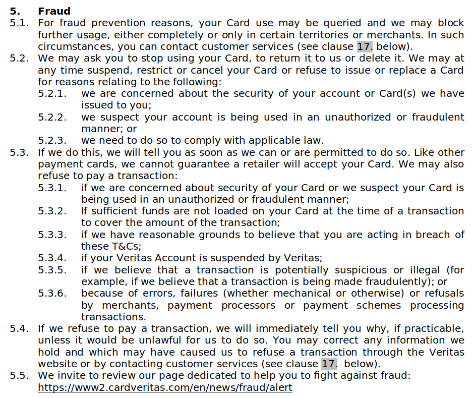 Veritas Gift Card Terms and Conditions