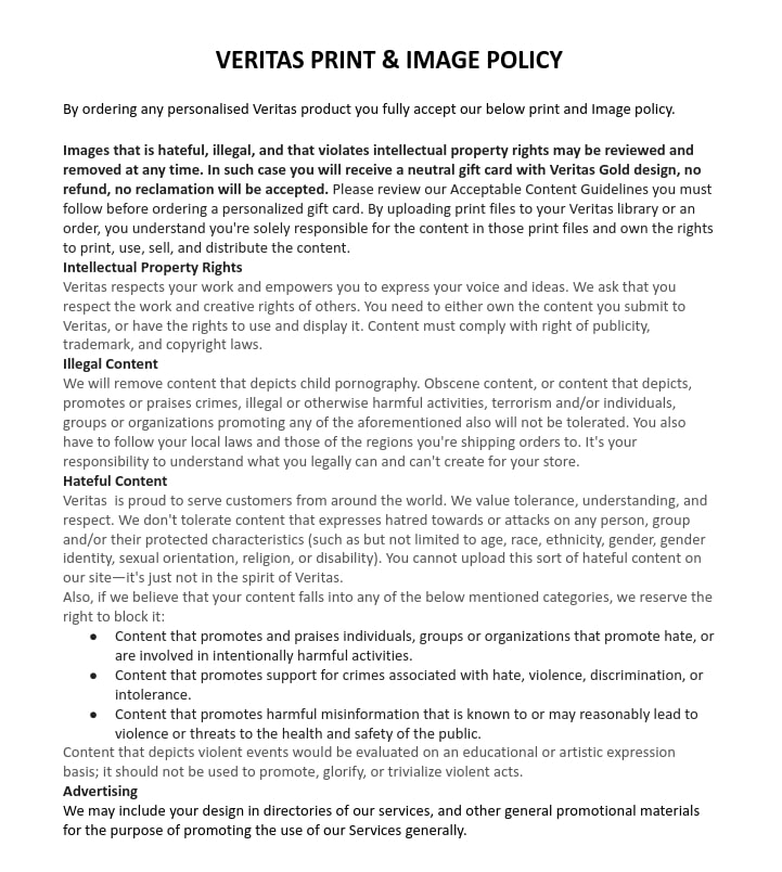 Print and image policy